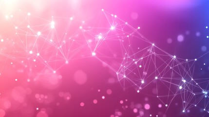 Abstract Network of Lines and Dots on Gradient Background