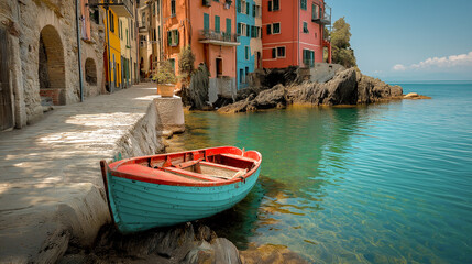 colorful houses and boats in the harbor tourism travel wallpaper