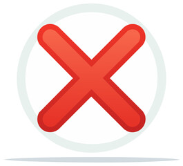 Fototapeta premium Red X Mark within a Circle Icon for Denying or Rejecting Approval
