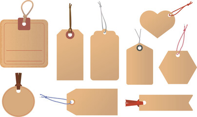 さまざまなクラフトタグのセット