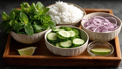 Fresh Ingredients for a Vibrant Rice Salad