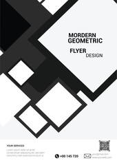 Modern geometric design with squares for template