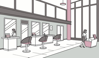 Fototapeta premium Modern hair saloon inside view 