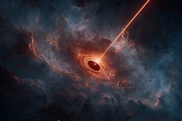 Cosmic vortex with red laser beam