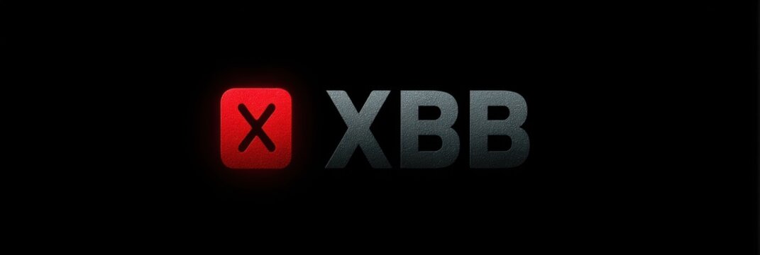 Creative digital logo design featuring a unique composition with the letters XBB on a black background, showcasing modern branding techniques