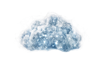 Explore the future of technology with this innovative cloud computing and data storage solution today on transparent background