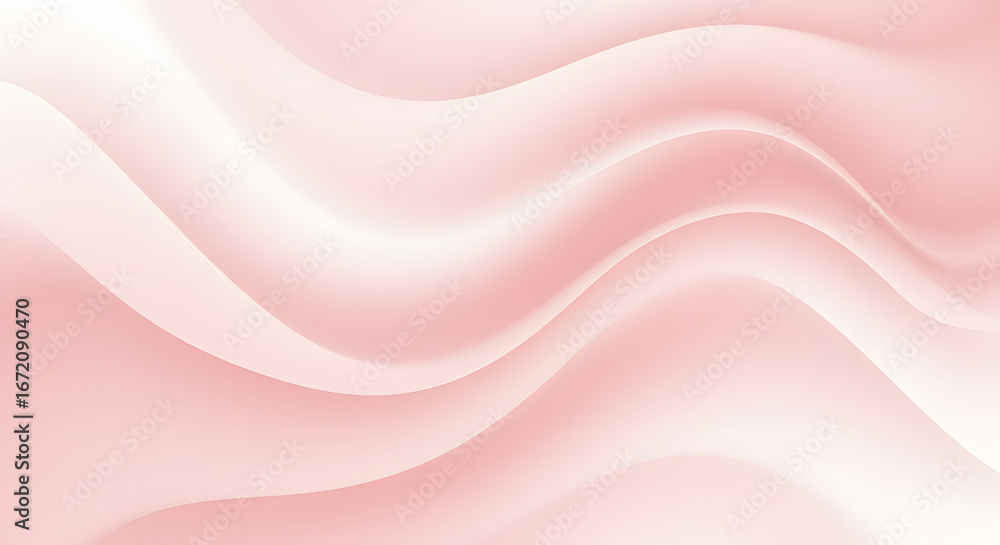 Poster gentle blush waves: an abstract visualization of softness and subtle movement with elegant transitio