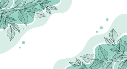 Elegant botanical frame with mint accents for modern branding and design projects, creating serene visuals