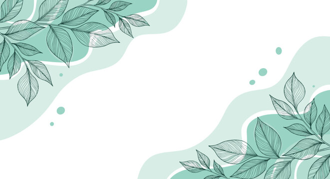 Elegant botanical frame with mint accents for modern branding and design projects, creating serene visuals