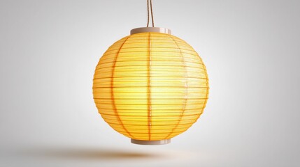 Obraz premium Illuminated Paper Lantern with Warm Glow - Traditional Asian Decorative Light for Festivals and Interiors