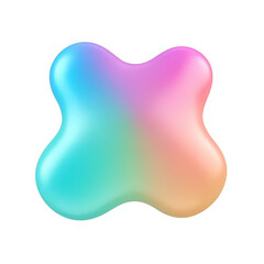 Colorful design and vibrant art with a smooth gradient and holographic shape on transparent background, PNG Transparent