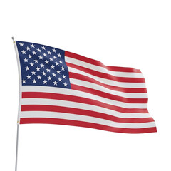 Obraz premium American flag waving proudly isolated on transparent background