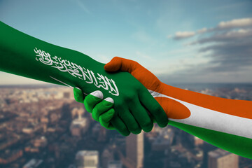 Shaking hands Saudi Arabia and Niger