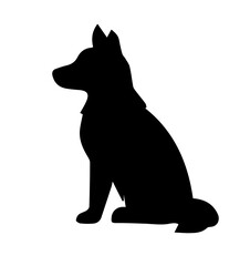 Sitting Puppy Silhouette, Cute Dog Outline in Black, Editable Formats: AI, EPS, JPG, PNG, Ideal for Both Digital and Print Use