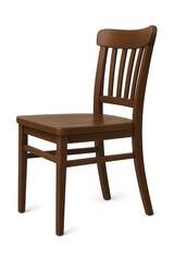 Ultra realistic transparent PNG of modern wooden chair with cushioned seat