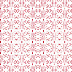 Seamless Red Ornamental Pattern