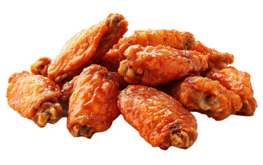 Buffalo chicken wings on white background,png