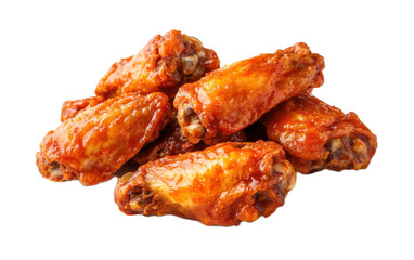 Buffalo chicken wings on white background,png