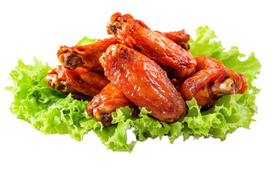 Buffalo chicken wings on white background,png