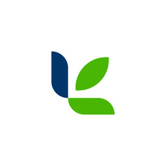 letter L leaf minimalist logo, simple branding