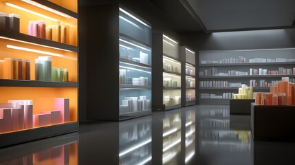 product display glowing background bold retail scene