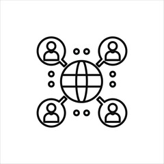 multicultural icons. simple line vector