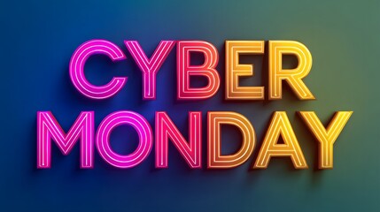 Fototapeta premium Cyber monday banner with gradient background and bold lettering