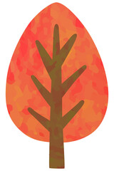 Obraz premium 赤色の葉の木のイラスト 秋イメージ ベクター素材