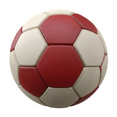 Fototapeta premium Classic red and white soccer ball isolated on white background