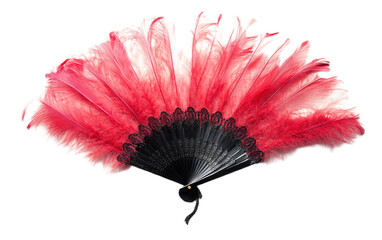 Burlesque feather fan on white background,png