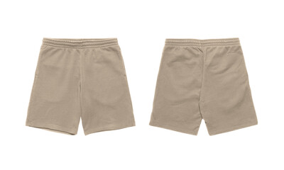 Neutral-toned shorts isolated on white background perfect for fashion, style, and apparel
