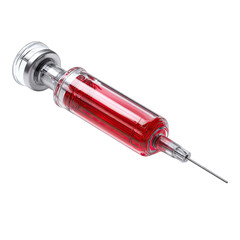 Medical syringe filled with red liquid (1)
