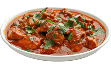 Butter chicken on white background,png