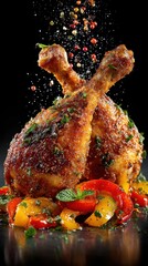 Roasted Chicken Legs with Peppers and Spices