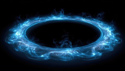 Abstract ring of glowing blue energy