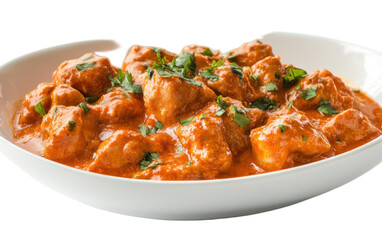 Butter chicken on white background,png