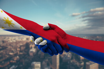 Shaking hands Philippines and_Philippines