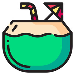Travel Icon Set. This is lineal color icon style. 