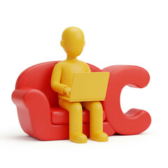 silhouette of a person sitting on a sofa while playing on a laptop