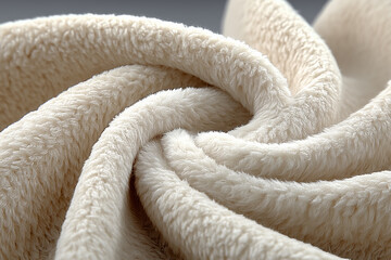 Soft Beige Recycled Forest Polyester Fleece Fabric Texture

