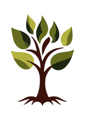 Obraz premium Vector illustration of leaves and trees on a white background