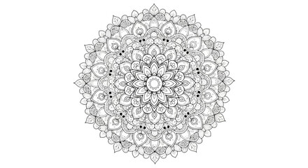 Delicate and Detailed Geometric Mandala Design with Intricate Small Patterns on an Isolated White Background
