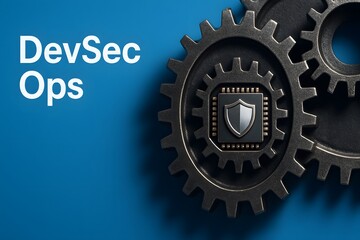 DevSecOps Steel Gears Illustrating Integrated Security in Development and Operations