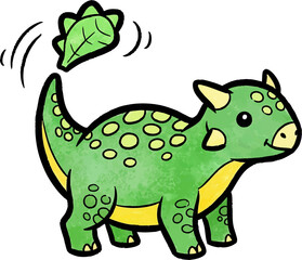 Obraz premium Baby Ankylosaurus Playfully Swinging its Tail Club