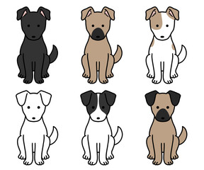 いろいろな色柄の犬・保護犬・雑種犬