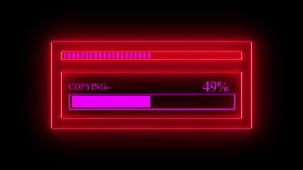 Neon Red Progress Bar Copying 24 Percent Magenta Progress Bar loading