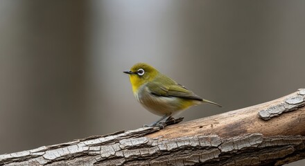 Obraz premium Japanese white-eye on branch in natural habitat