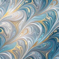 Abstract Marble Swirls in Teal Grey and Gold for Modern Art and Design Projects Beautiful Surface Texture Seamless Pattern Background Luxury Aesthetic