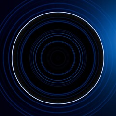 Glowing Blue Neon Circle Frame on Dark Background – Futuristic Design