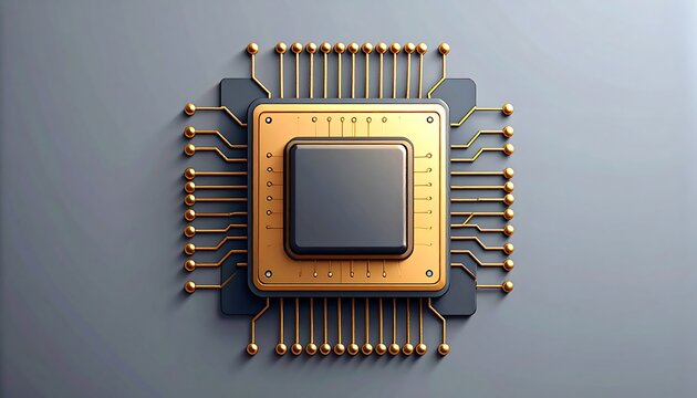 3D rendering of a computer processor